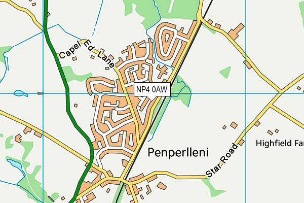 NP4 0AW map - OS VectorMap District (Ordnance Survey)