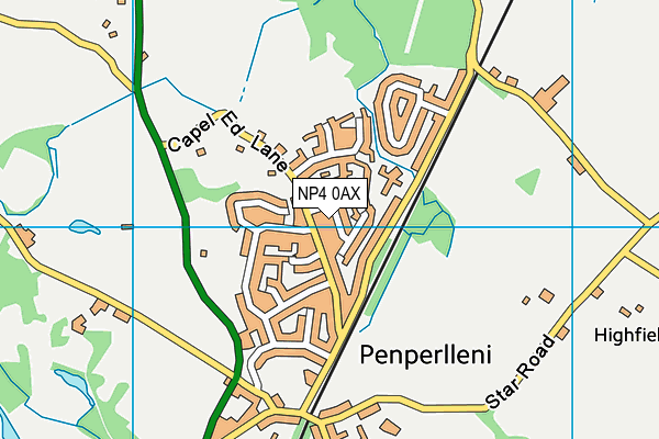 NP4 0AX map - OS VectorMap District (Ordnance Survey)
