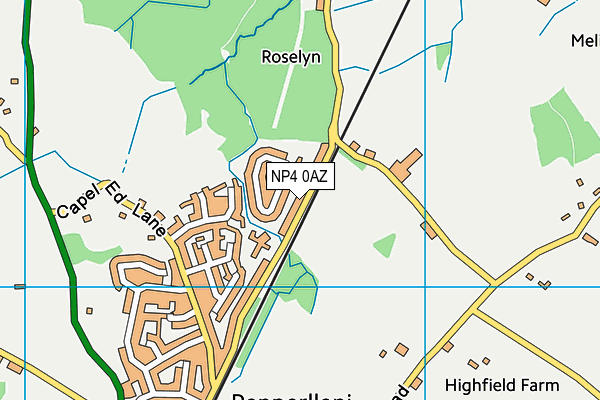 NP4 0AZ map - OS VectorMap District (Ordnance Survey)