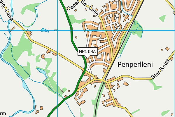 NP4 0BA map - OS VectorMap District (Ordnance Survey)