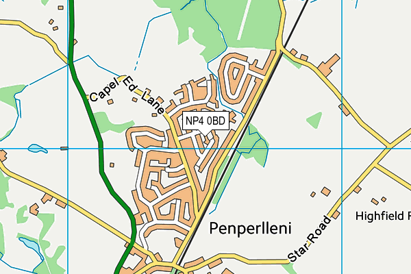 NP4 0BD map - OS VectorMap District (Ordnance Survey)