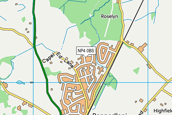 NP4 0BS map - OS VectorMap District (Ordnance Survey)