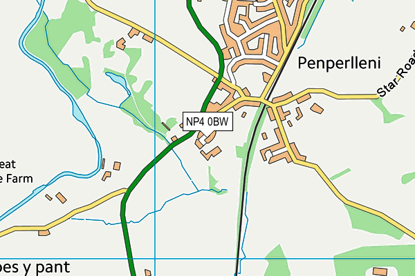 NP4 0BW map - OS VectorMap District (Ordnance Survey)