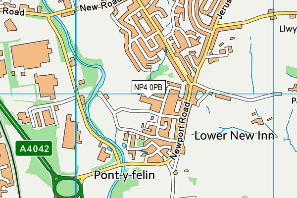 NP4 0PB map - OS VectorMap District (Ordnance Survey)