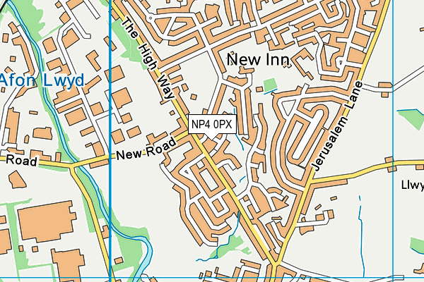 NP4 0PX map - OS VectorMap District (Ordnance Survey)