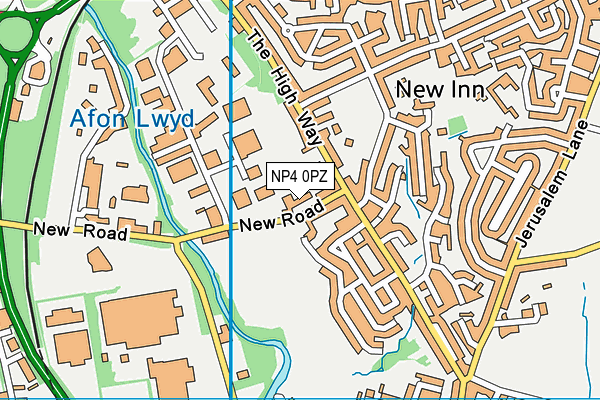 NP4 0PZ map - OS VectorMap District (Ordnance Survey)