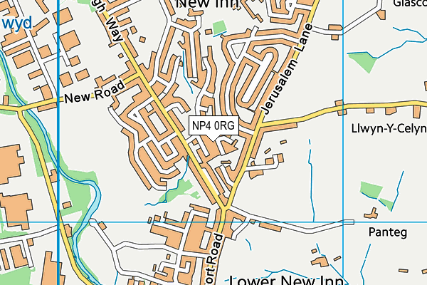 NP4 0RG map - OS VectorMap District (Ordnance Survey)