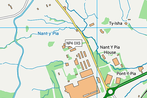 NP4 0XS map - OS VectorMap District (Ordnance Survey)