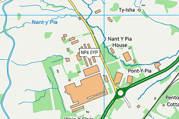 NP4 0YP map - OS VectorMap District (Ordnance Survey)