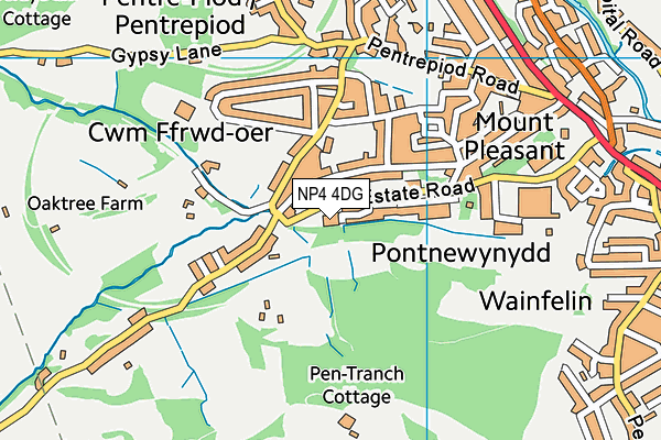 NP4 4DG map - OS VectorMap District (Ordnance Survey)