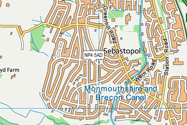 NP4 5AD map - OS VectorMap District (Ordnance Survey)
