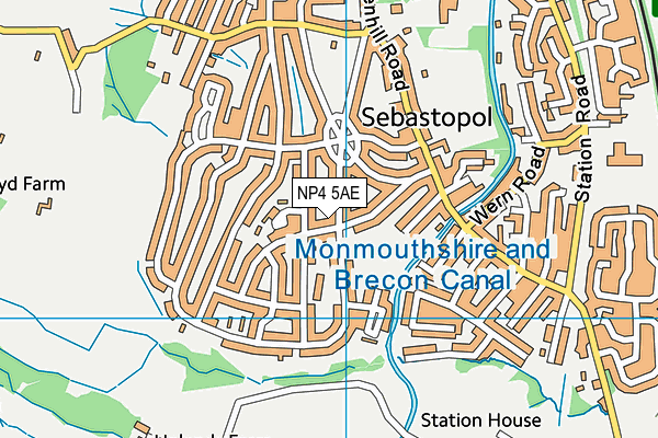 NP4 5AE map - OS VectorMap District (Ordnance Survey)