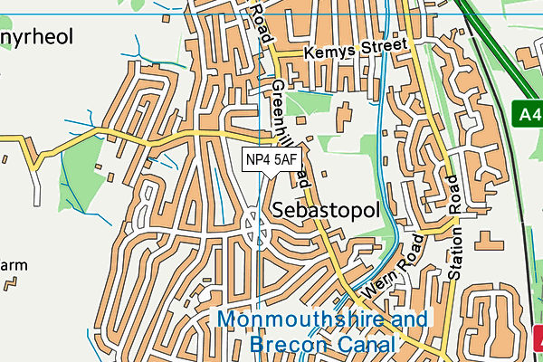 NP4 5AF map - OS VectorMap District (Ordnance Survey)