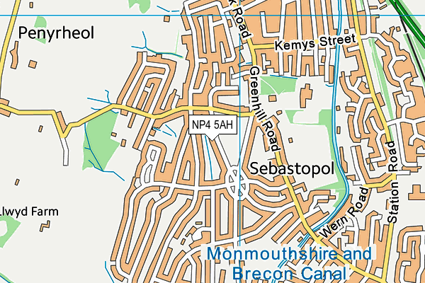 NP4 5AH map - OS VectorMap District (Ordnance Survey)