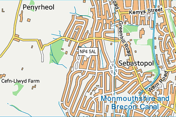 NP4 5AL map - OS VectorMap District (Ordnance Survey)