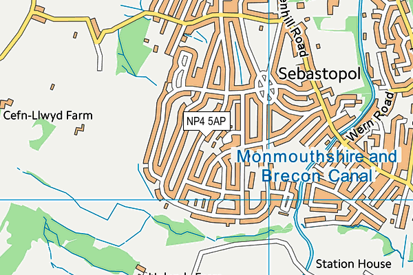 NP4 5AP map - OS VectorMap District (Ordnance Survey)