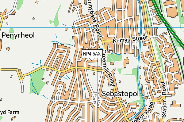 NP4 5AX map - OS VectorMap District (Ordnance Survey)
