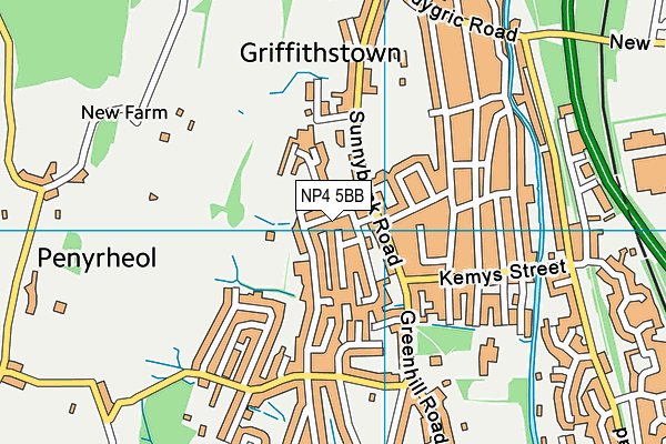 NP4 5BB map - OS VectorMap District (Ordnance Survey)