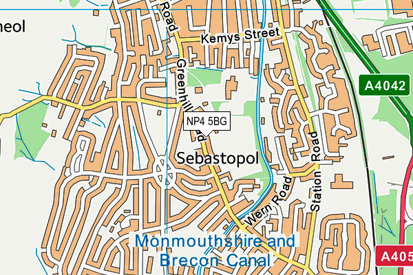 NP4 5BG map - OS VectorMap District (Ordnance Survey)