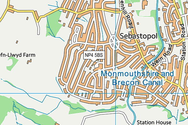NP4 5BS map - OS VectorMap District (Ordnance Survey)