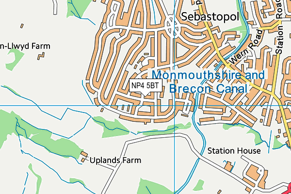 NP4 5BT map - OS VectorMap District (Ordnance Survey)