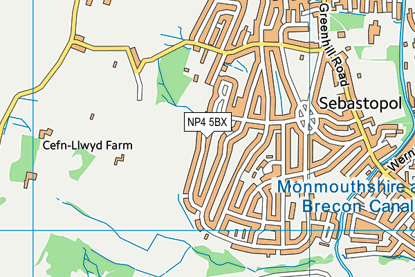 NP4 5BX map - OS VectorMap District (Ordnance Survey)