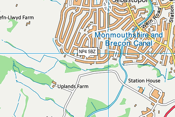 NP4 5BZ map - OS VectorMap District (Ordnance Survey)