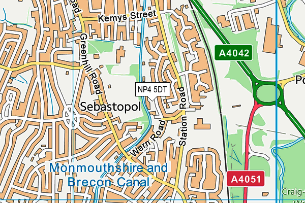 NP4 5DT map - OS VectorMap District (Ordnance Survey)