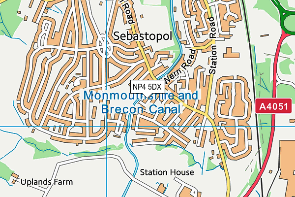 NP4 5DX map - OS VectorMap District (Ordnance Survey)