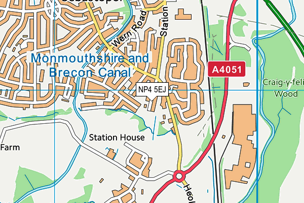 NP4 5EJ map - OS VectorMap District (Ordnance Survey)
