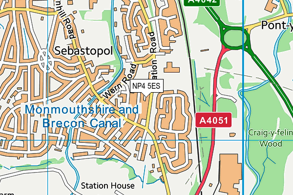 NP4 5ES map - OS VectorMap District (Ordnance Survey)