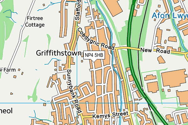 NP4 5HB map - OS VectorMap District (Ordnance Survey)