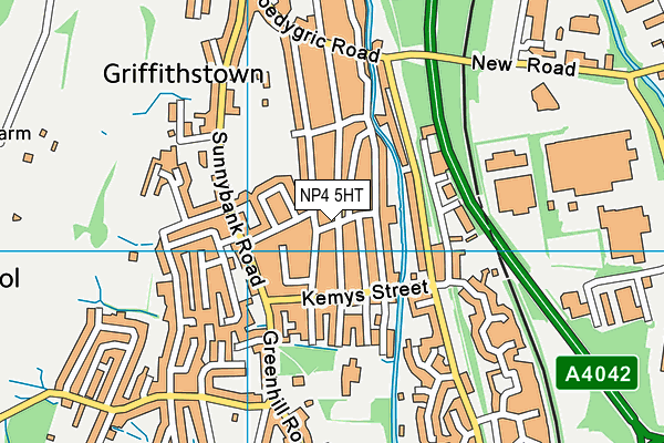 NP4 5HT map - OS VectorMap District (Ordnance Survey)