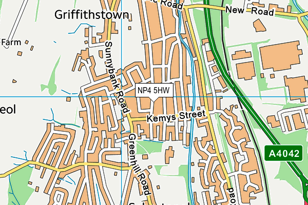 NP4 5HW map - OS VectorMap District (Ordnance Survey)