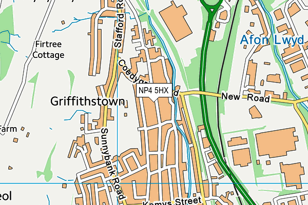 NP4 5HX map - OS VectorMap District (Ordnance Survey)