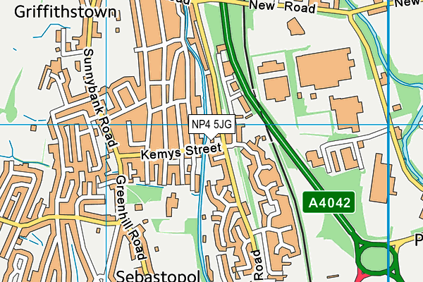 NP4 5JG map - OS VectorMap District (Ordnance Survey)