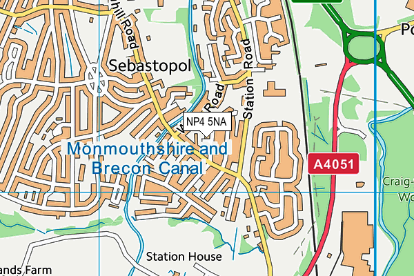 NP4 5NA map - OS VectorMap District (Ordnance Survey)