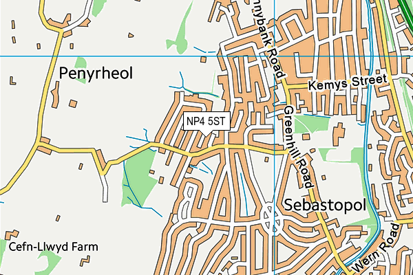 NP4 5ST map - OS VectorMap District (Ordnance Survey)