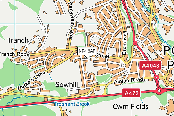 NP4 6AF map - OS VectorMap District (Ordnance Survey)