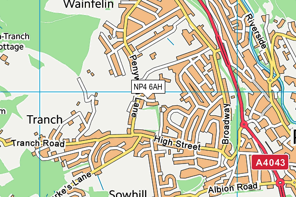 NP4 6AH map - OS VectorMap District (Ordnance Survey)