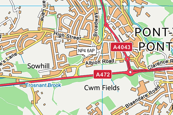 NP4 6AP map - OS VectorMap District (Ordnance Survey)