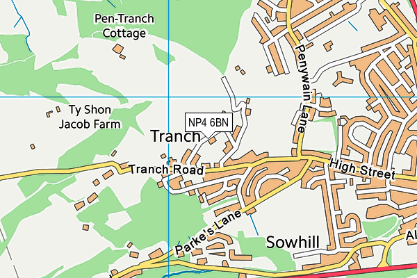 NP4 6BN map - OS VectorMap District (Ordnance Survey)