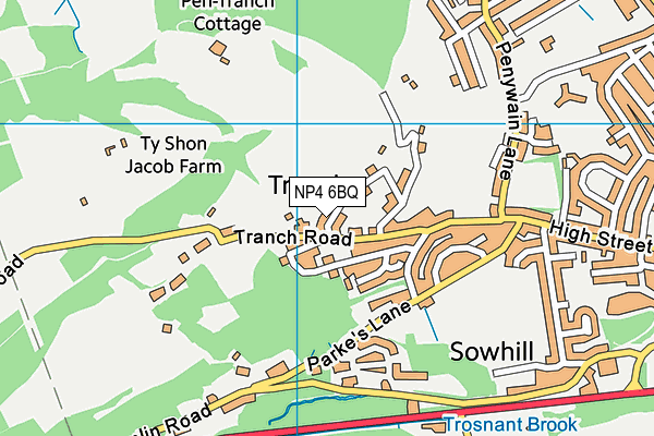 NP4 6BQ map - OS VectorMap District (Ordnance Survey)