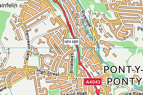 NP4 6BR map - OS VectorMap District (Ordnance Survey)