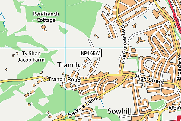 NP4 6BW map - OS VectorMap District (Ordnance Survey)