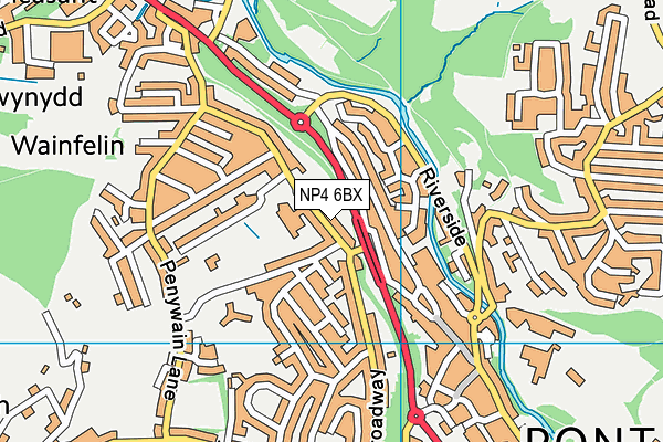 NP4 6BX map - OS VectorMap District (Ordnance Survey)