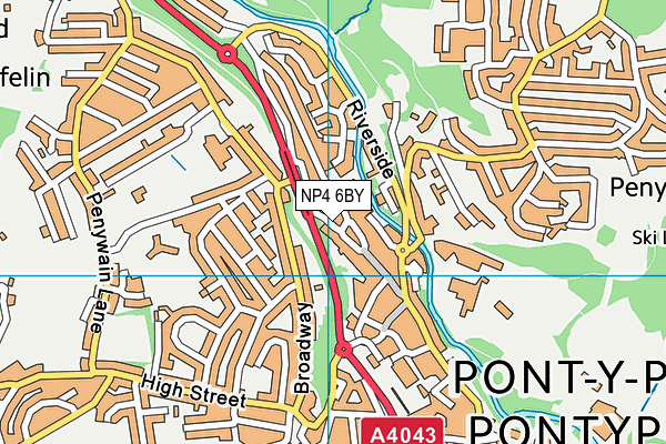 NP4 6BY map - OS VectorMap District (Ordnance Survey)