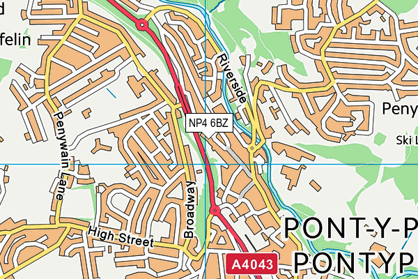 NP4 6BZ map - OS VectorMap District (Ordnance Survey)