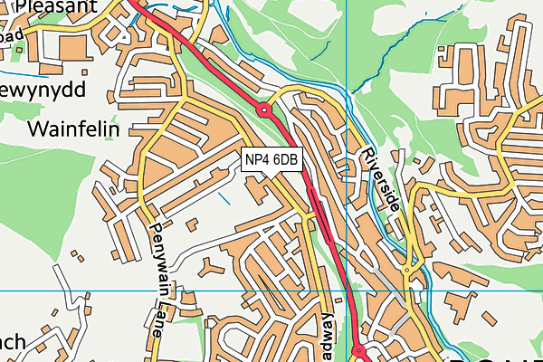 NP4 6DB map - OS VectorMap District (Ordnance Survey)