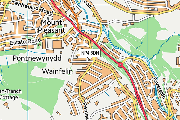 NP4 6DN map - OS VectorMap District (Ordnance Survey)